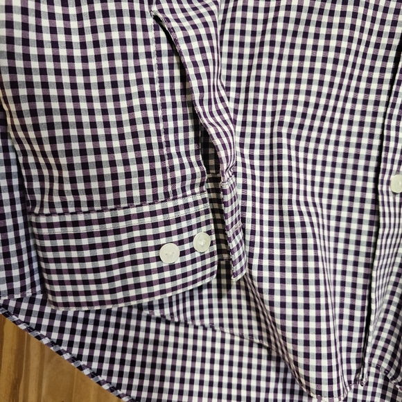Kenneth Cole Reaction Purple Checkered Men's Shirt - Picture 7 of 8